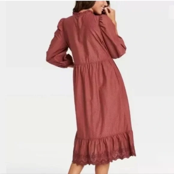 New universal thread Prairie vintage cotton Women size large dress With … - Picture 2 of 4